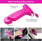 Roadside Emergency Car Kit for Vehicles, Car Safety Kit with Jumper Cables, Safety Hammer, Pink Car Accessories Road Trip Essentials Assistance Kit for Teen Girls Women