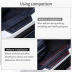 Car Door Threshold Protection, 4PCS Door Edge Step Dust Shield Cover, Door Width 23.6x2.36inch Car/SUV Universal Rubber Scratch Resistant Exterior Accessories (Red borde)