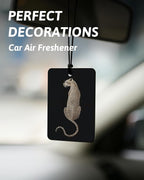 Black Leopard Print Car Air Freshener 4 Pcs, Trendy Cheetah Lucky 8 Ball Ace Card Lips Hanging Air Freshener for Cars Closet Drawer Books, Leopard Car Accessories Mirror Decor for Women