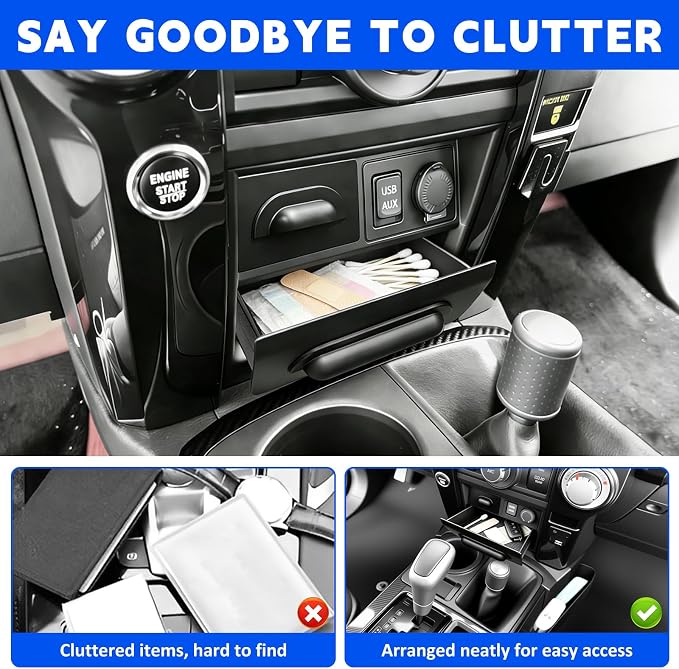 Console Organizer Tray Fits for 2014-2024 Toyota 4Runner Shifter Hanging Tray Dashboard Screen Drawer Armrest Storage Box Compatible with 4Runner Interior Accessories (Drawer+Shifter)