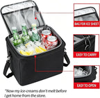 Car Trunk Organizer with Removable Cooler Bag - Collapsible Multi-Compartment Storage for SUV Truck Groceries Camping, Durable Nylon Auto Cargo Organizer (Black)