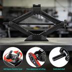 Scissor Jack for Car, 1.5 Ton (3,306 lbs) Scissor Lift Jack with Labor-Saving Ratchet Wrench for Most Cars, 4'' - 15.2'' Lifting Range, TOOLS-00282