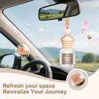 6 Pack Car Air Freshener, Mahogany Premium Woody Car Air Freshener Diffuser Fragrance, Hanging Essential Oil Diffuser for Interior Decor, Long Lasting Car Accessories Unisex (Sunlit Teak Scent)