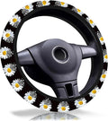 Daisy Butterfly Steering Wheel Cover 15" Universal Neoprene Steering Cover | Daisy Car Accessories Decor Non-Slip Fit Auto SUV Truck, Daisies Butterfly Gifts for Women Men Birthdays Festivals