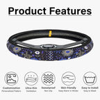 Magic Forest Steering Wheel Cover, Cute Purple Floral Steering Wheel Cover for Women, Ultra-Thin Skin-Friendly Breathable Sweatproof and Non-Slip, for Steering Wheel with a Diameter of 14.5"-15"