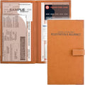 Registration and Insurance Card Holder - Car Organizer - Orange | Vehicle Glove Box Document Organizer, Auto Essential Paperwork Holder for Contact Information Cards, Interior Car Accessories