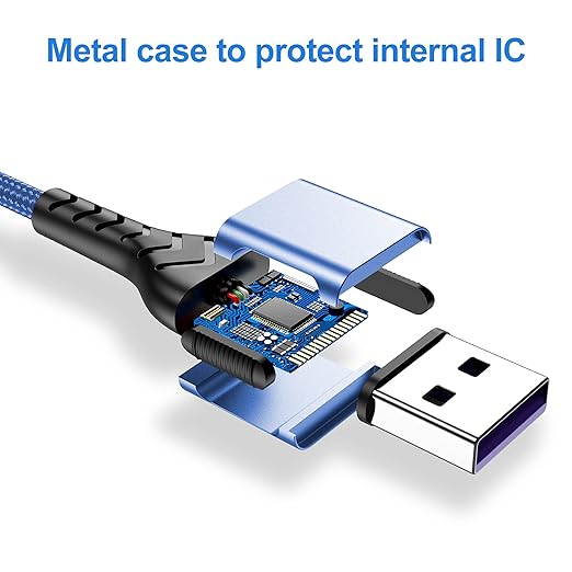 USB C Charger Cable, Upgarded 2Pack 10ft Fast Charging 10 Feet USB Type C Charging Cord Cable, 10 Foot Type C Charger Braided USB Cable Compatible with iPhone 15/Pro/Plust/Max-Blue