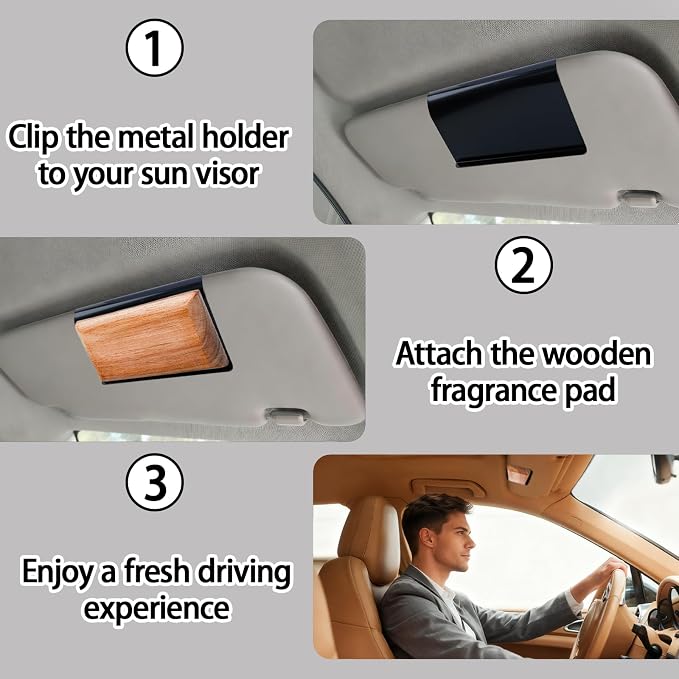 Car Air Freshener Visor Clip Compatible with Drift Car Air Freshener, Auto Accessories, Vehicle Sun Visor Metal Clip, Black, Freshener not include (2 Pack)