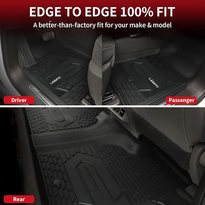 Floor Mats 2019-2026 for Chevy Silverado/GMC Sierra 1500, 2020-2026 for 2500 HD/3500 HD, Crew Cab & Bucket Seat Only (Fit with Rear Under-Seat Storage Box, Not Fit 2nd Row Plastic Box), Black