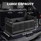 Trunk Organizer for Car - 70L Collapsible Car Storage with 11 Pockets & Reinforced Handles, SUV Trunk Organizers for Grocery Cargo(Black)