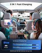 2026 Ultra-Compact Retractable Car Charger, 5 in 1 Car Phone Charger with Dual Type C Cables, 84W Fast Charging USB C Car Accessories Adapter for iPhone 17/16/15/14/13/12/11, Galaxy, Pixel