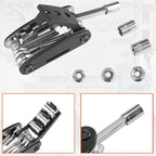 Bike Multitool Lightweight 16-in-1 MTB Bicycle Multitool Compact Portable Bike Repair Tool Kit With Allen Wrench, Tire Levers-1 Pack