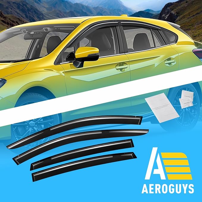 Extra Durable Window Deflectors Tape-On Window Visors Rain Guards Fit for Subaru Impreza 2017-2023 Hatchback, Sun Visors, Wind Vent for Shades, Exterior Car Accessories - 4pcs. AG0550
