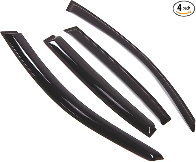 Outside Mount Window Vent Visors Rain Guards Compatible with BMW 323i 328xi 330Ci 330i 2006-11 | Side Window Wind Deflectors Rain Shields | Smoke Tinted, 4 Pcs Set, DGWV-483