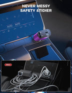 【Upgraded】 Retractable Car Charger 4 in 1, Fast Car Phone Charger with Cord 2.6ft, USB C and Apple Car Charger Adapter, Compatible with iPhone 17/16/15/15 Pro Max/14/13/12/11, Galaxy, Pixel
