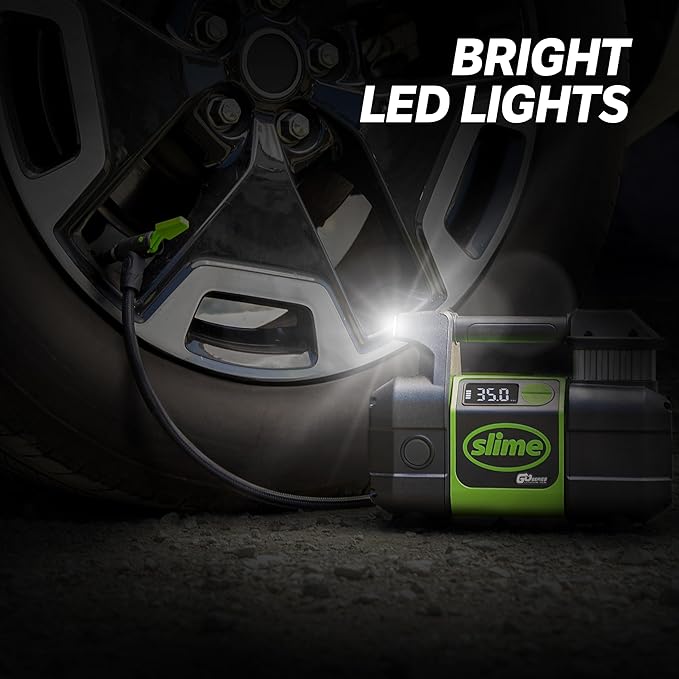 40086 Tire Inflator, Cordless, Pro Power, Portable Air Compressor Pump, Auto Shut-Off, Lithium Ion Battery and LED Light, Rechargeable, 3 min inflation
