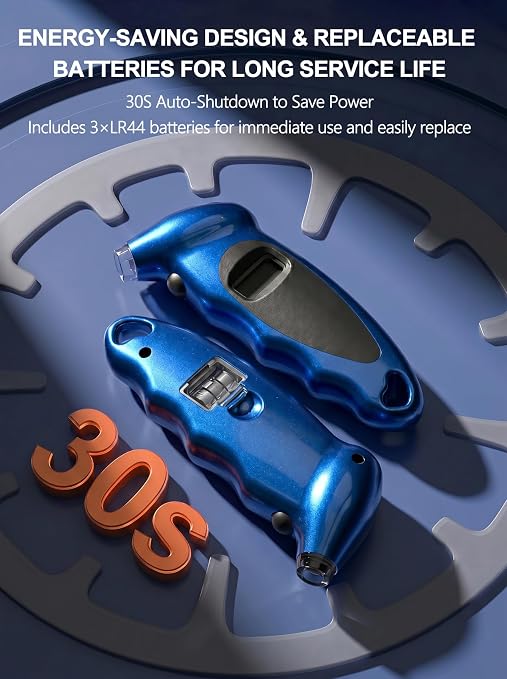 Digital Tire Pressure Gauge 150 PSI, Accurate in 0.1 Increments,1 Pack Tire Pressure Gauge with Backlight LCD, 4 Units (PSI/Bar/Kgf/cm²/KPA) Applicable to Car Truck Bicycle, Blue