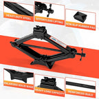 2 Ton Scissor Jack, Upgrade 4409 Lbs Car Jack Kit with 2 Rubber Pads, 10PCS Small Portable Car Jack Emergency Kit with Ratchet Wrench, Tire Repair Changing Kit for Vehicles SUV Sedan MPV UTV