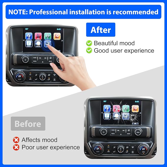 8" DJ080PA-01A LCD Touch Screen Replacement, Digitizer Screen Radio, Compatible withs Chevy, Suburban, Tahoe, Colorado, Silverado, GMC Yukon, Canyon, Sierra, Acadia.etc Mylink 8-inch Touchscreen