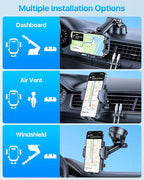 【Upgraded Strongest Suction & Pro Military-Grade】Ultimate Car Phone Mount【360°Rotatable Suction】Cell Phone Holders Truck Stand for Dashboard Windshield Vent for iPhone 17 Pro Max 16 Samsung,Dark Grey