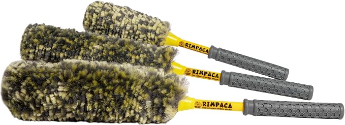 Rimpaca Ultimate Wheel Brush Set - 3-Piece Wheel Cleaner Brush Kit with Soft Bristle Brushes for Cars, Trucks, SUVs, Motorcycles, and RVs - Safe for Rims, Grilles, and Tight Areas