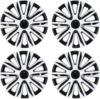 4-Pack 17 Inches Wheel Rim Cover Hubcaps,Redesign Fashion Style Replacement Hubcaps,Car Truck SUV Hub Accessories,Black&White&Lacquer