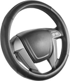 Car Steering Wheel Cover Small Size for Prius Civic Model 3 Model Y Camaro Rogue with 14-14 1/4 inches Outer Diameter, Black Microfiber Leather