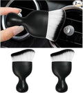 2PCS Car Interior Dust Brush, Soft Scratch Free Auto Detailing Brushes, Universal Vehicle Interior Cleaning Tool for Automotive Dashboard, Air Vents, Leather (White & Black)