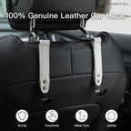 Car Headrest Hook 2 Pack Car Hook Holder Leather Headrest Hooks for Purses and Bags,SUS304 Car Hook (Grey)