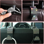 4PCS Bling Car Seat Headrest Hooks, Vehicle Back Seat Purse Handbag Hanging Holder with Crystal Rhinestone, Diamond Storage Organizer Hook,Bling Car Accessories for Women (Colorful)
