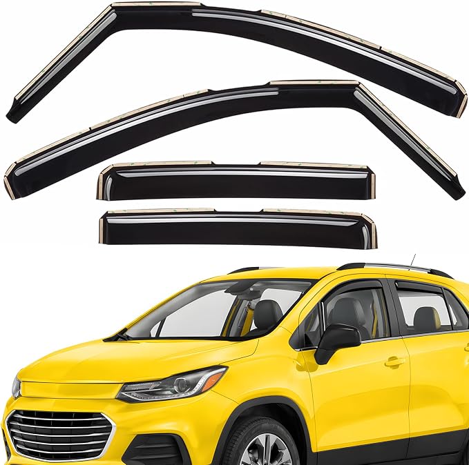 Extra Durable Window Deflectors in-Channel Window Visors Rain Guards Fit for Chevrolet (Chevy) Trax 2014-2022, Sun Visors, Wind Vent for Shades, Exterior Car Accessories - 4pcs. AG0026
