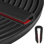 Rubber Edge Trim U Channel - 3/16" Self Adhesive Sheet Metal Edge Guard Protector, EPDM Seal Strip for Car Doors, Steel Plates, Glass, Hatches, Table Corners, Fit 3/16"(4.8mm), 20Ft, Black