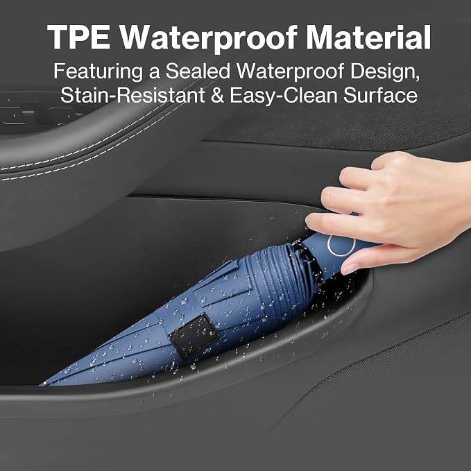 2025 2026 Tesla Model Y Juniper Door Pocket Liner & Storage Organizer Set | 4PCS Full-Cover TPE Door Slot Trays Waterproof Interior Accessories Fit for Model Y 2025 2026 Not Fit Standard & YL