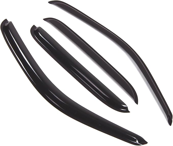 WD2-450 Dark Smoke 4 Pcs Set Window Visor (Outside Mount) Deflector Rain Guard Compatible with 2000-2004 Toyota Tacoma Crew Cab