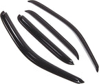 WD2-450 Dark Smoke 4 Pcs Set Window Visor (Outside Mount) Deflector Rain Guard Compatible with 2000-2004 Toyota Tacoma Crew Cab