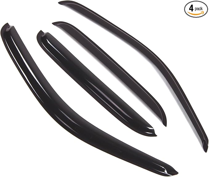 Outside Mount Window Vent Visors Rain Guards Compatible with Toyota Tacoma Double Cab 2000-2004 | Side Window Wind Deflectors Rain Shields | Smoke Tinted, 4 Pcs Set, DGWV-450