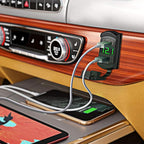 Rocker Switch Style USB Outlet LED Voltmeter Quick Connector 12V PD Type C and USB QC 3.0 Cars Replacement with Inline Fuse for Switches Panel on Boats RV Truck Car
