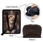 Lion Cross Print Car Trash Can with Lid, Leak Proof Auto Trash Bag Hanging Vehicle Garbage Can Multipurpose Storage Container for Back Seat Road Trip