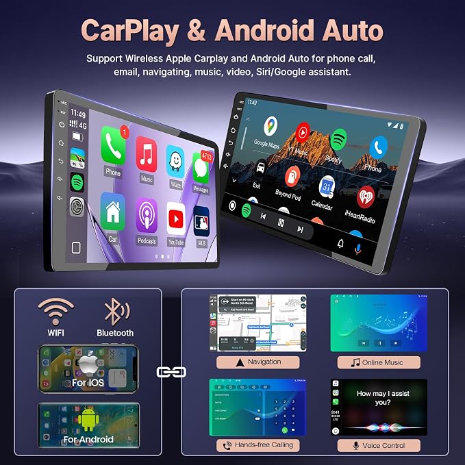 Upgrade 4+64GB Android 13 Car Radio for Honda Civic 2006 2007 2008 2009 2010 2011, 9Inch IPS Touchscreen Stereo for Civic with Carplay Android Auto Mirrorlink in-Dash GPS WiFi Bluetooth SWC