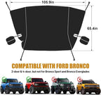 MAIKER 600D Windshield Cover Compatible with Ford Bronco – Waterproof, Frost & Snow Protection, Sun Shade, Wiper Front Window Protector