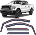 in Channel Window Visors for Ford F150 2009-2014 Crew Cab, Smoke Rain Guards, Clip-On Installation, Wind Deflectors for Sun Rain Ventilation-4PCS