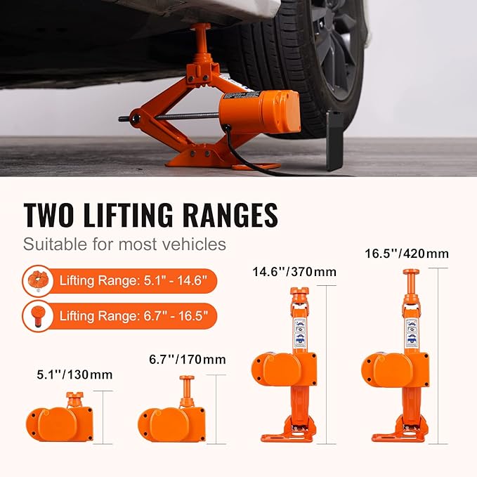 Electric Car Jack, 3 Tons /6600 lbs 12V Electric Scissor Jack, Double Saddles with Remote Control, Portable Car Jack for Sedan, SUV, Truck Tire Change Replacement