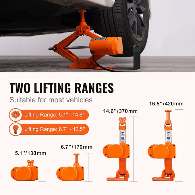 Electric Car Jack, 3 Tons /6600 lbs 12V Electric Scissor Jack with Electric Impact Wrench, Double Saddles with Remote Control, Portable Car Jack for Sedan, SUV, Truck Tire Change Replacement
