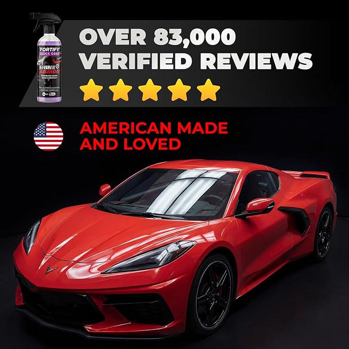 Fortify Quick Coat - 8oz Ceramic Waterless Detailer Spray | 3-in-1 Wash, Wax & Nano-Ceramic Coating | Mirror Shine, Zero Streaks, No Dust Residue | 6-12 Month Protection | Made in USA | Spray On, Wipe Off. Ceramic Protection That Lasts 6 to...