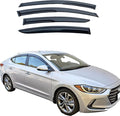 Tape On Window Visors Rain Guards Compatible with Hyundai Elantra 2017-2020,Smoke Tinted Side Window Vent Wind Deflectors Visors Shades for Elantra 17-20,Truck Accessories-4pcs