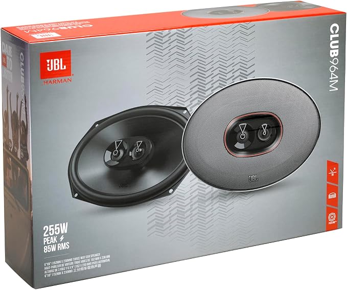 Club 964M - 6"x9" (152mm x 230mm) Three-Way Car Speaker, 85W RMS, 255W Peak, Sensitivity (@ 2.83V): 93dB, Frequency Response: 50Hz – 20kHz, Nominal Impedance: 3.0 ohms