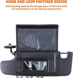 Tactical Sun Visor Organizer Front Visor Storage Cover for 2007-2023 Jeep Wrangler JK JL & Gladiator JT, Interior Storage Accessories, Black, 1 PCS