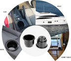 (Set of 5) Amarine-Made Black Recessed Drop in Plastic Cup Drink Can Holder with Drain for Boat Car Marine Rv - Black