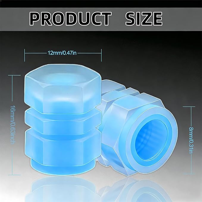 20 Pcs Glow in The Dark Tire Valve Caps Fluorescent Tire Valve Stem Caps, Cool Car Present for Universal Decoration Accessories for Car SUV Bicycle Motorcycles Trucks (Blue)