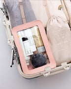 2 Pcs Clear Makup Bag Set, Clear Cosmetic Bags with Zipper Waterproof Small Travel Cosmetic Case Cute Make Up Pouch Mini Car Essentials for Women Travel Car Organizer